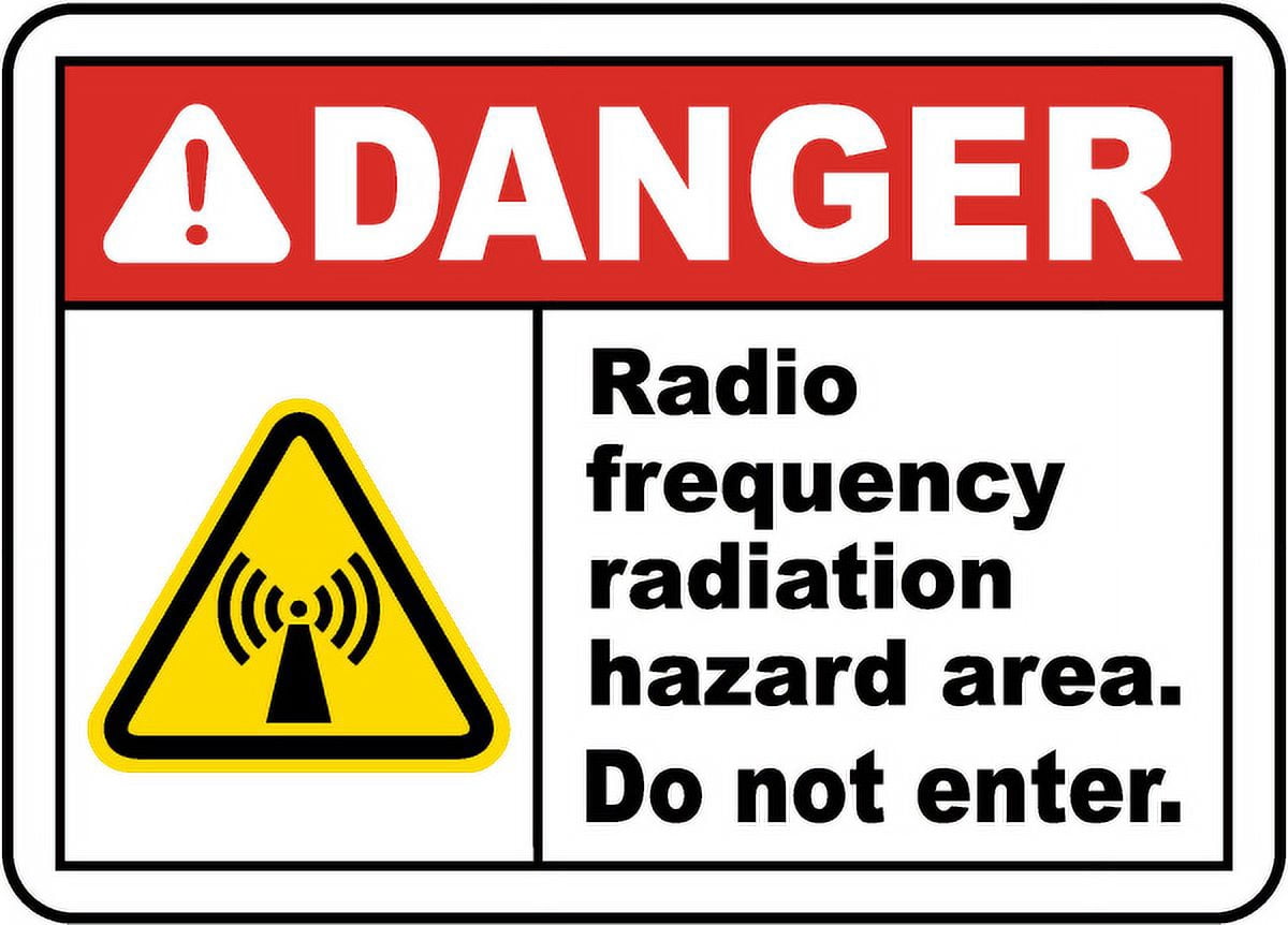 Vinyl Stickers - Danger RF Radiation Hazard Area Sign - Safety and ...