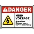 thumbnail image 1 of Vinyl Stickers - Danger Stay Clear Secure Power Sign - Safety and Warning Warehouse Signs Stickers - 10" x 7" - 10 Pack, 1 of 5