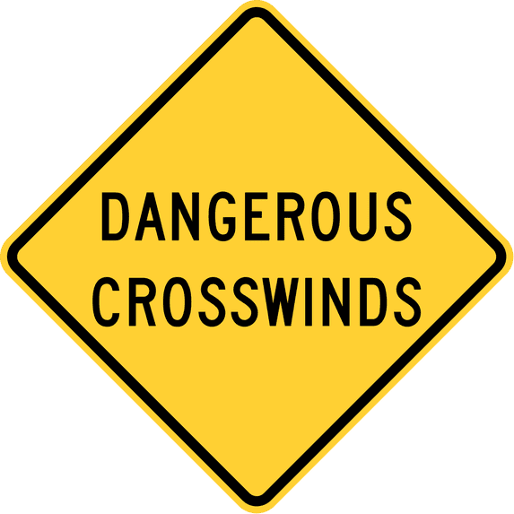 Vinyl Stickers - Dangerous crosswinds, New Mexico - Safety and Warning Warehouse Signs Stickers - 3.5" x 5" - 10 Pack