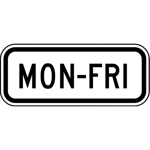 Vinyl Stickers - Day(s) of The Week (Plaque) - Safety and Warning Warehouse Signs Stickers - 13" x 9" - 6 Pack