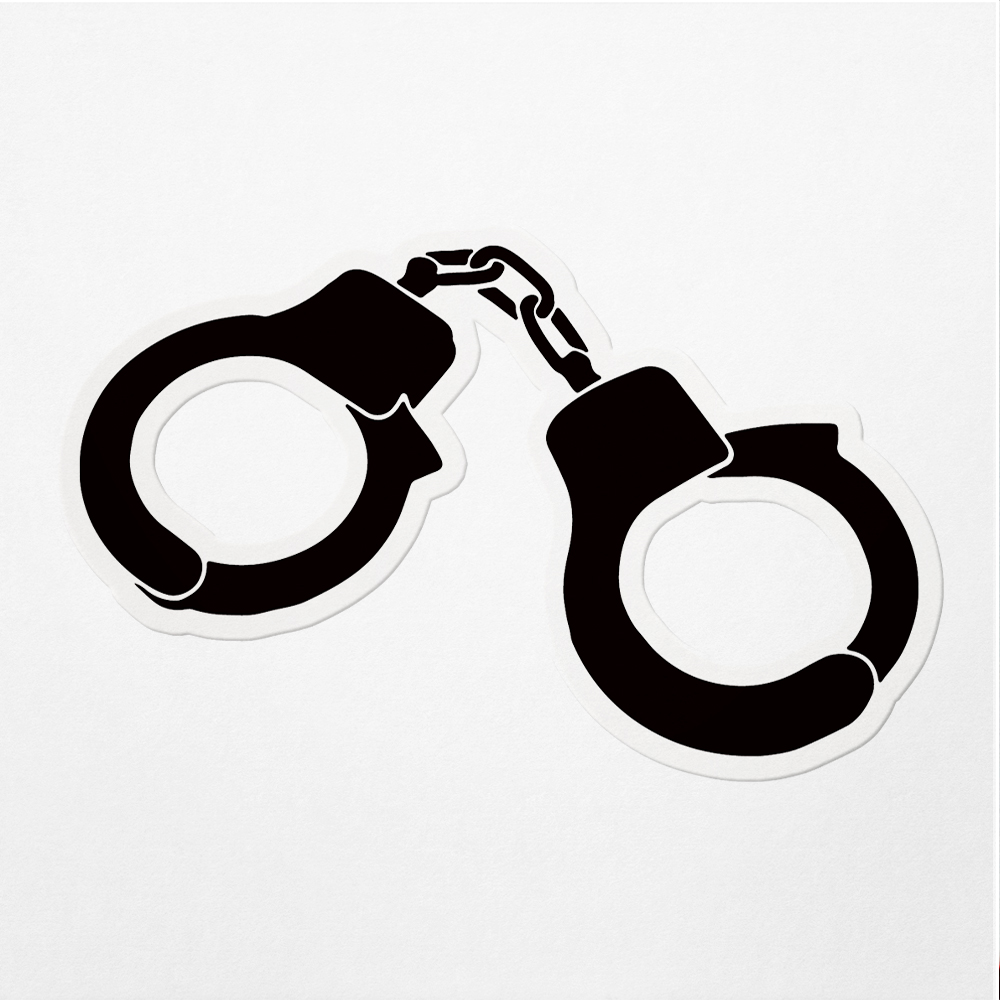 Vinyl Stickers Decals Of Handcuff Illustration - Waterproof - Apply On ...