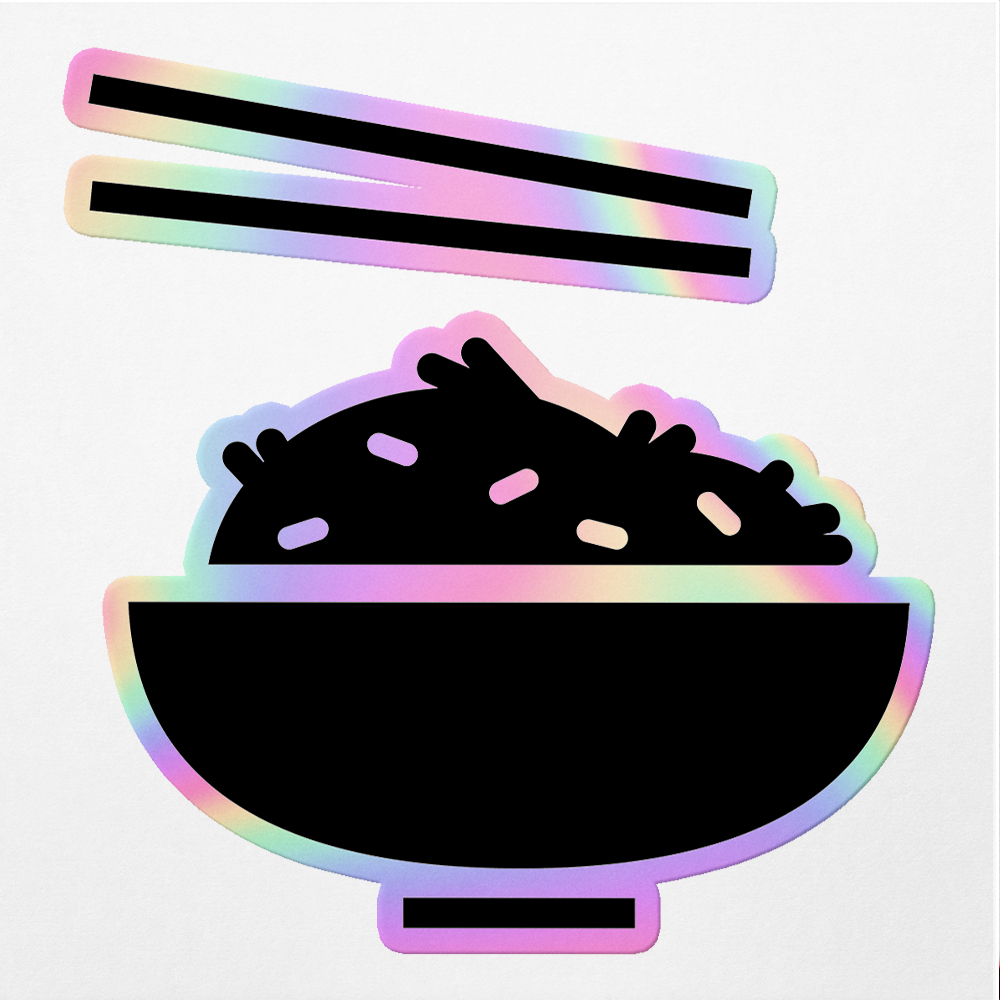 Vinyl Stickers Decals Of Bowl Rice - Apply On Any Smooth Surfaces ...