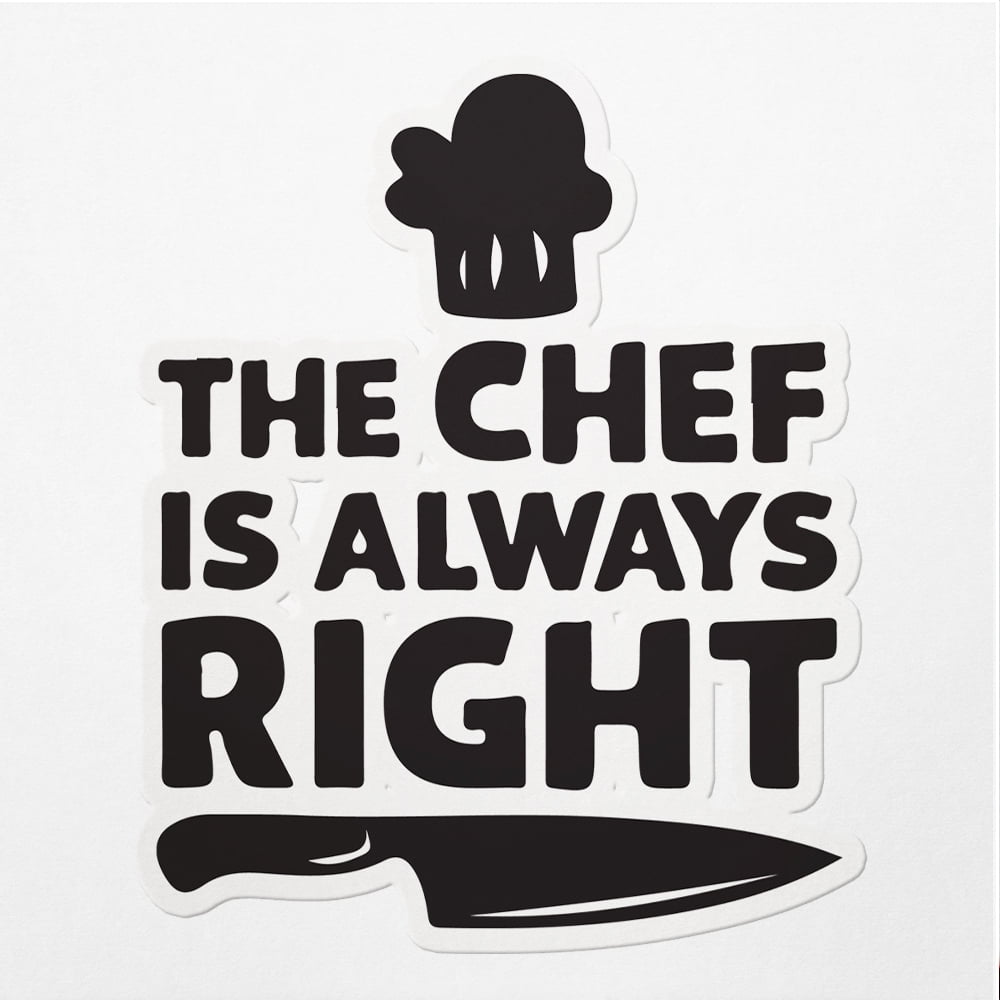 Vinyl Stickers Decals Of Chef Right Illustration - Waterproof - Apply ...