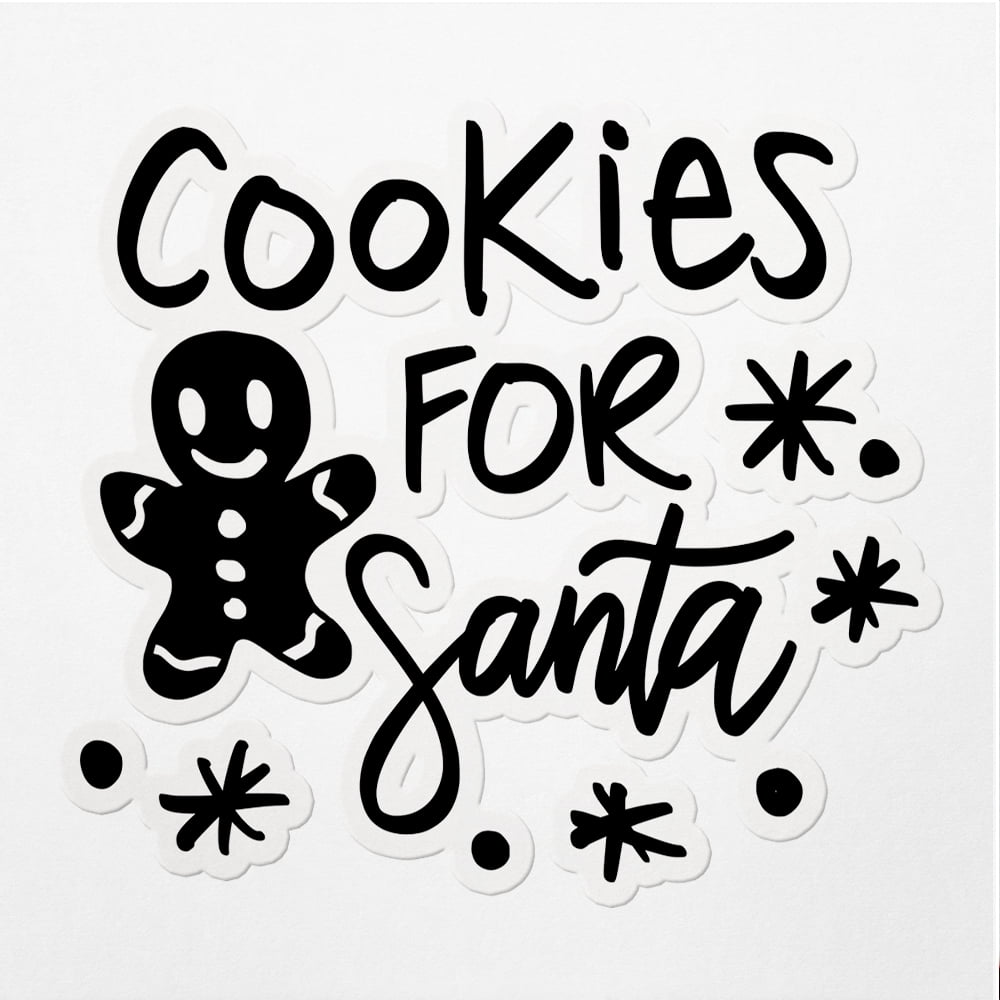Vinyl Stickers Decals Of Cookies Santa Christmas V9 - Waterproof ...