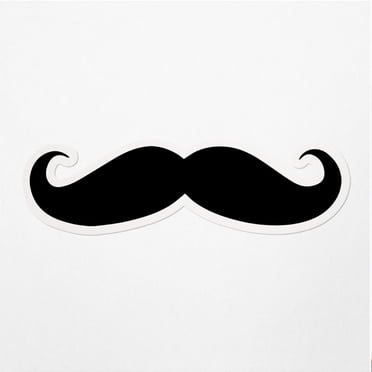 Classic Mustache Vinyl Decal Sticker - For Wall, Car, Laptop, Mug (p808)