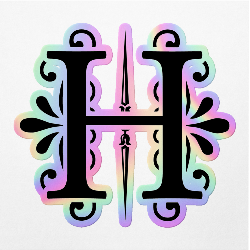 Vinyl Stickers Decals Of Ornate H - Apply On Any Smooth Surfaces Indoor ...