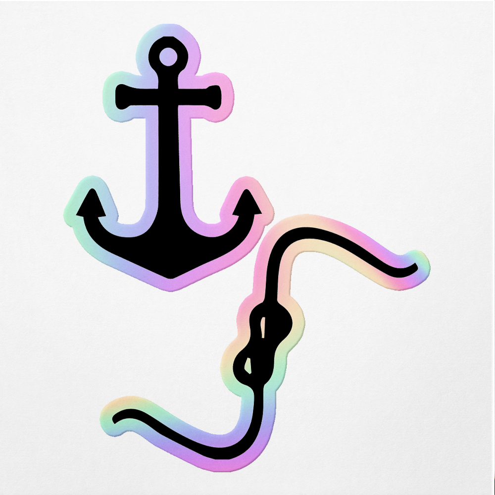Vinyl Stickers Decals Of Rope Anchor - Apply On Any Smooth Surfaces ...
