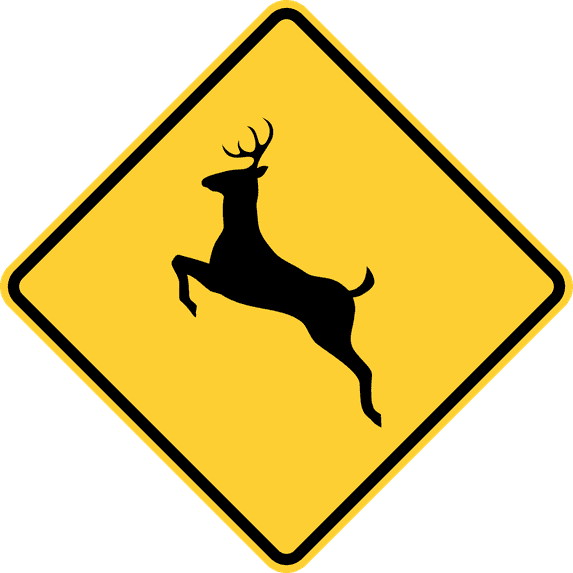 Vinyl Stickers - Deer Crossing - Safety and Warning Warehouse Signs Stickers - 24" x 30" - 10 Pack