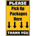thumbnail image 1 of Vinyl Stickers - Delivery Sign - Pick Up Packages Here, 18" x 24" - 10 Pack, 1 of 5