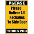 thumbnail image 1 of Vinyl Stickers - Delivery Sign - Please Deliver All Packages To Side Door No Arrow, 13" x 9" - 10 Pack, 1 of 5