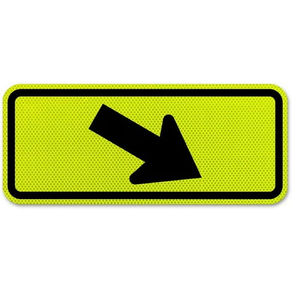 Vinyl Stickers - Diagonal Arrow Right Sign - Safety and Warning Warehouse Signs Stickers - 3.5" x 5" - 6 Pack