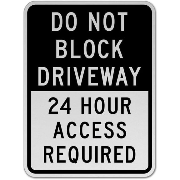 Vinyl Stickers - Do Not Block Driveway Sign 1 - Safety and Warning Warehouse Signs Stickers - 10" x 7" - 6 Pack
