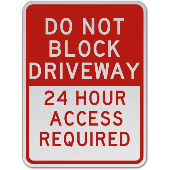 Vinyl Stickers - Do Not Block Driveway Sign 2 - Safety and Warning Warehouse Signs Stickers - 13" x 9" - 6 Pack