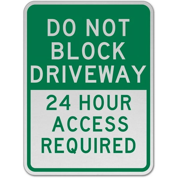 Vinyl Stickers - Do Not Block Driveway Sign 3 - Safety and Warning Warehouse Signs Stickers - 13" x 9" - 6 Pack