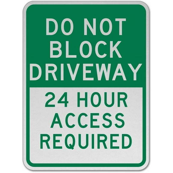 Vinyl Stickers - Do Not Block Driveway Sign 3 - Safety and Warning Warehouse Signs Stickers - 24" x 30" - 3 Pack
