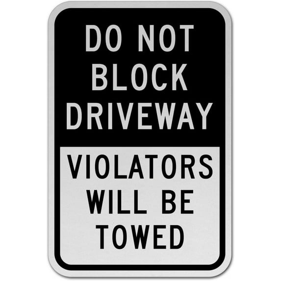 Vinyl Stickers - Do Not Block Driveway Sign 5 - Safety and Warning Warehouse Signs Stickers - 3.5" x 5" - 10 Pack