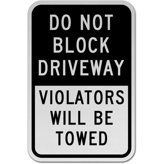 Vinyl Stickers - Do Not Block Driveway Sign A3 - Safety and Warning Warehouse Signs Stickers - 10" x 7" - 3 Pack