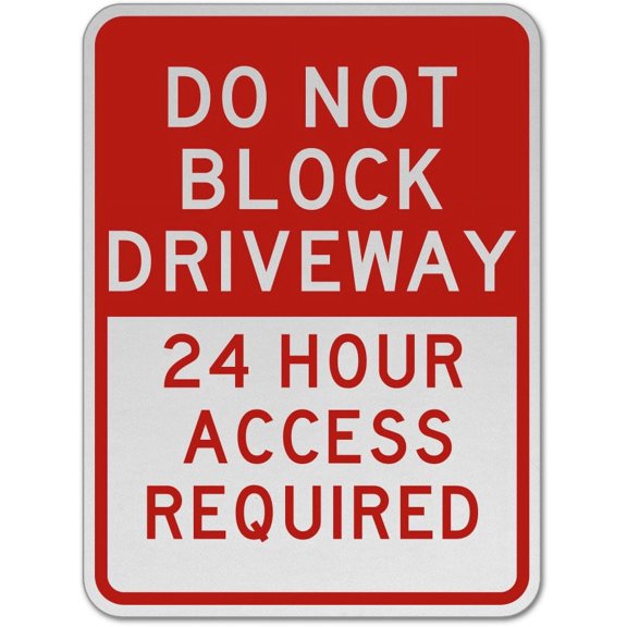 Vinyl Stickers - Do Not Block Driveway Sign A5 - Safety and Warning Warehouse Signs Stickers - 10" x 7" - 10 Pack