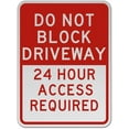 thumbnail image 1 of Vinyl Stickers - Do Not Block Driveway Sign A5 - Safety and Warning Warehouse Signs Stickers - 3.5" x 5" - 3 Pack, 1 of 5
