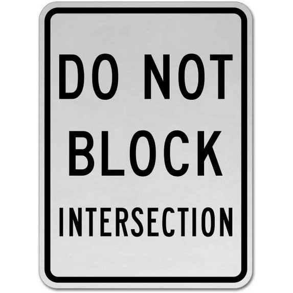 Vinyl Stickers - Do Not Block Intersection Sign - Safety and Warning Warehouse Signs Stickers - 10" x 7" - 10 Pack