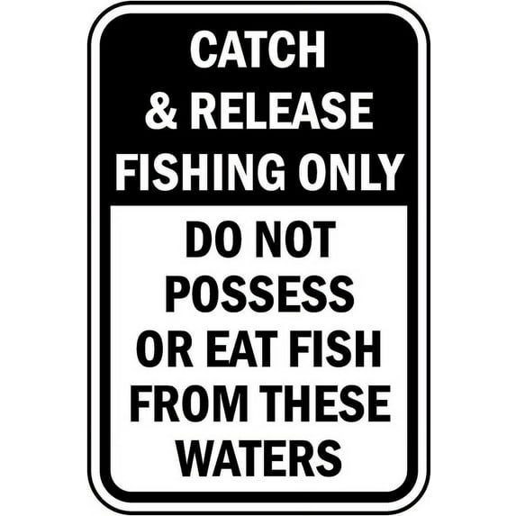Vinyl Stickers - Do Not Eat Fish from These Waters Sign - Safety and Warning Warehouse Signs Stickers - 3.5" x 5" - 6 Pack
