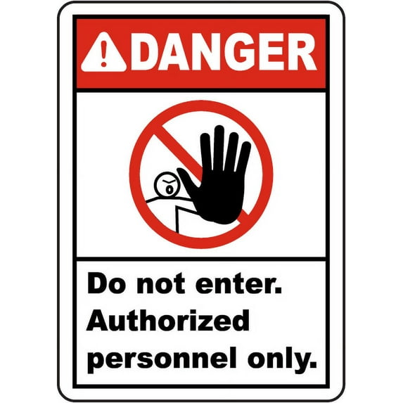Vinyl Stickers - Do Not Enter Authorized Only Sign 1 - Safety and Warning Warehouse Signs Stickers - 13" x 9" - 3 Pack