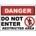 thumbnail image 1 of Vinyl Stickers - Do Not Enter Restricted Area Sign - Safety and Warning Warehouse Signs Stickers - 10" x 7" - 6 Pack, 1 of 5