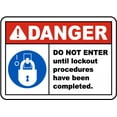 thumbnail image 1 of Vinyl Stickers - Do Not Enter Until Lockout Procedures Have Been Completed Sign - Safety and Warning Warehouse Signs Stickers - 24" x 30" - 10 Pack, 1 of 5