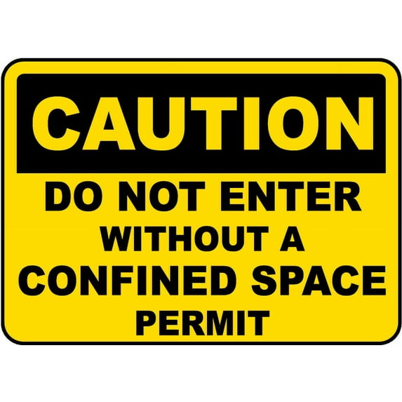 Vinyl Stickers - Do Not Enter Without A Permit Sign - Safety and Warning Warehouse Signs Stickers - 10" x 7" - 10 Pack