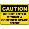 thumbnail image 1 of Vinyl Stickers - Do Not Enter Without A Permit Sign - Safety and Warning Warehouse Signs Stickers - 10" x 7" - 6 Pack, 1 of 5