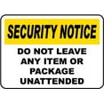 thumbnail image 1 of Vinyl Stickers - Do Not Leave Items Unattended Sign - Safety and Warning Warehouse Signs Stickers - 24" x 30" - 6 Pack, 1 of 5