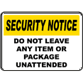 thumbnail image 1 of Vinyl Stickers - Do Not Leave Items Unattended Sign - Safety and Warning Warehouse Signs Stickers - 3.5" x 5" - 10 Pack, 1 of 5