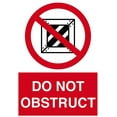 thumbnail image 1 of Vinyl Stickers - Do Not Obstruct Sign - Safety and Warning Warehouse Signs Stickers - 10" x 7" - 3 Pack, 1 of 5