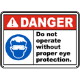thumbnail image 1 of Vinyl Stickers - Do Not Operate Eye Protection Sign - Safety and Warning Warehouse Signs Stickers - 24" x 30" - 3 Pack, 1 of 5