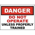 thumbnail image 1 of Vinyl Stickers - Do Not Operate Unless Trained Sign - Safety and Warning Warehouse Signs Stickers - 10" x 7" - 6 Pack, 1 of 5