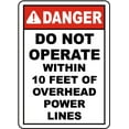 thumbnail image 1 of Vinyl Stickers - Do Not Operate Within 10 Feet Sign 1 - Safety and Warning Warehouse Signs Stickers - 24" x 30" - 6 Pack, 1 of 5