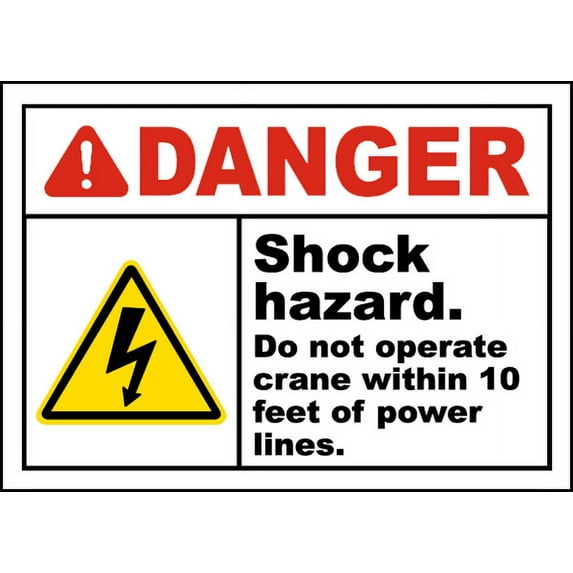 Vinyl Stickers - Do Not Operate Within 10 Feet Sign - Safety and Warning Warehouse Signs Stickers - 18" x 24" - 10 Pack