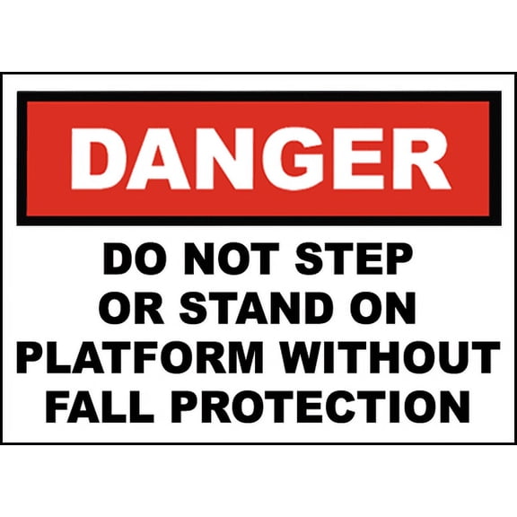 Vinyl Stickers - Do Not Step or Stand on Platform Sign - Safety and Warning Warehouse Signs Stickers - 3.5" x 5" - 3 Pack