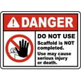 thumbnail image 1 of Vinyl Stickers - Do Not Use Scaffold Not Completed Sign - Safety and Warning Warehouse Signs Stickers - 3.5" x 5" - 10 Pack, 1 of 5