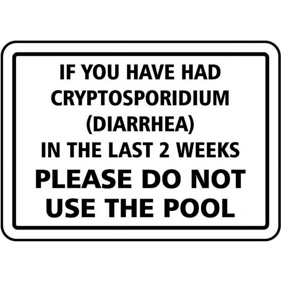 Vinyl Stickers - Do Not Use The Pool Diarrhea Sign - Safety and Warning Warehouse Signs Stickers - 13" x 9" - 10 Pack