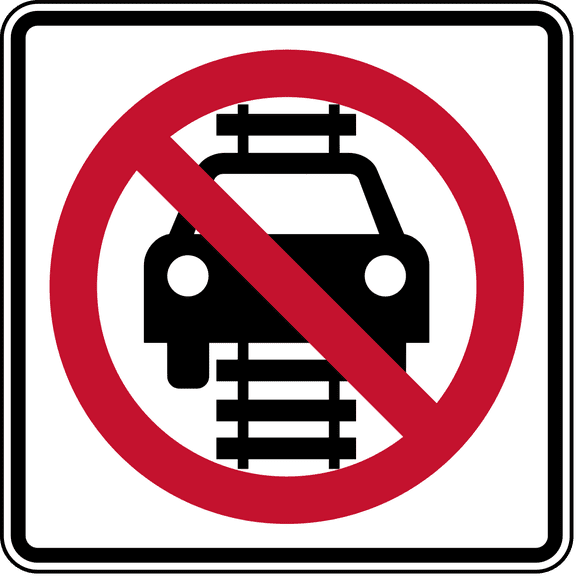 Vinyl Stickers - Do not Drive on Tracks - Safety and Warning Warehouse Signs Stickers - 3.5" x 5" - 3 Pack