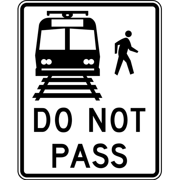 Vinyl Stickers - Do not Pass Stopped Trains - Safety and Warning Warehouse Signs Stickers - 3.5" x 5" - 3 Pack