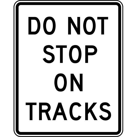 Vinyl Stickers - Do not Stop on Tracks - Safety and Warning Warehouse Signs Stickers - 3.5" x 5" - 3 Pack