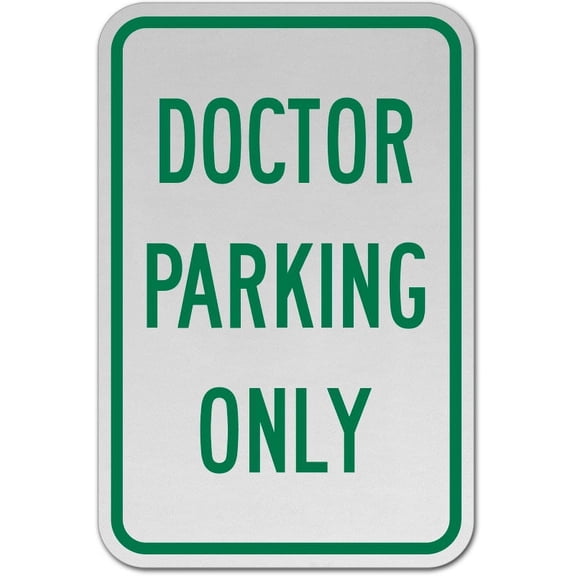 Vinyl Stickers - Doctor Parking Only Sign C3 - Safety and Warning Warehouse Signs Stickers - 13" x 9" - 3 Pack