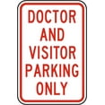 thumbnail image 1 of Vinyl Stickers - Doctor and Visitor Parking Only Sign - Safety and Warning Warehouse Signs Stickers - 3.5" x 5" - 3 Pack, 1 of 5