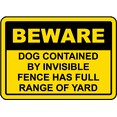 thumbnail image 1 of Vinyl Stickers - Dog Contained by Invisible Fence Sign - Safety and Warning Warehouse Signs Stickers - 24" x 30" - 6 Pack, 1 of 5