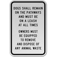 thumbnail image 1 of Vinyl Stickers - Dogs Shall Remain on Pathways Sign - Safety and Warning Warehouse Signs Stickers - 3.5" x 5" - 10 Pack, 1 of 5