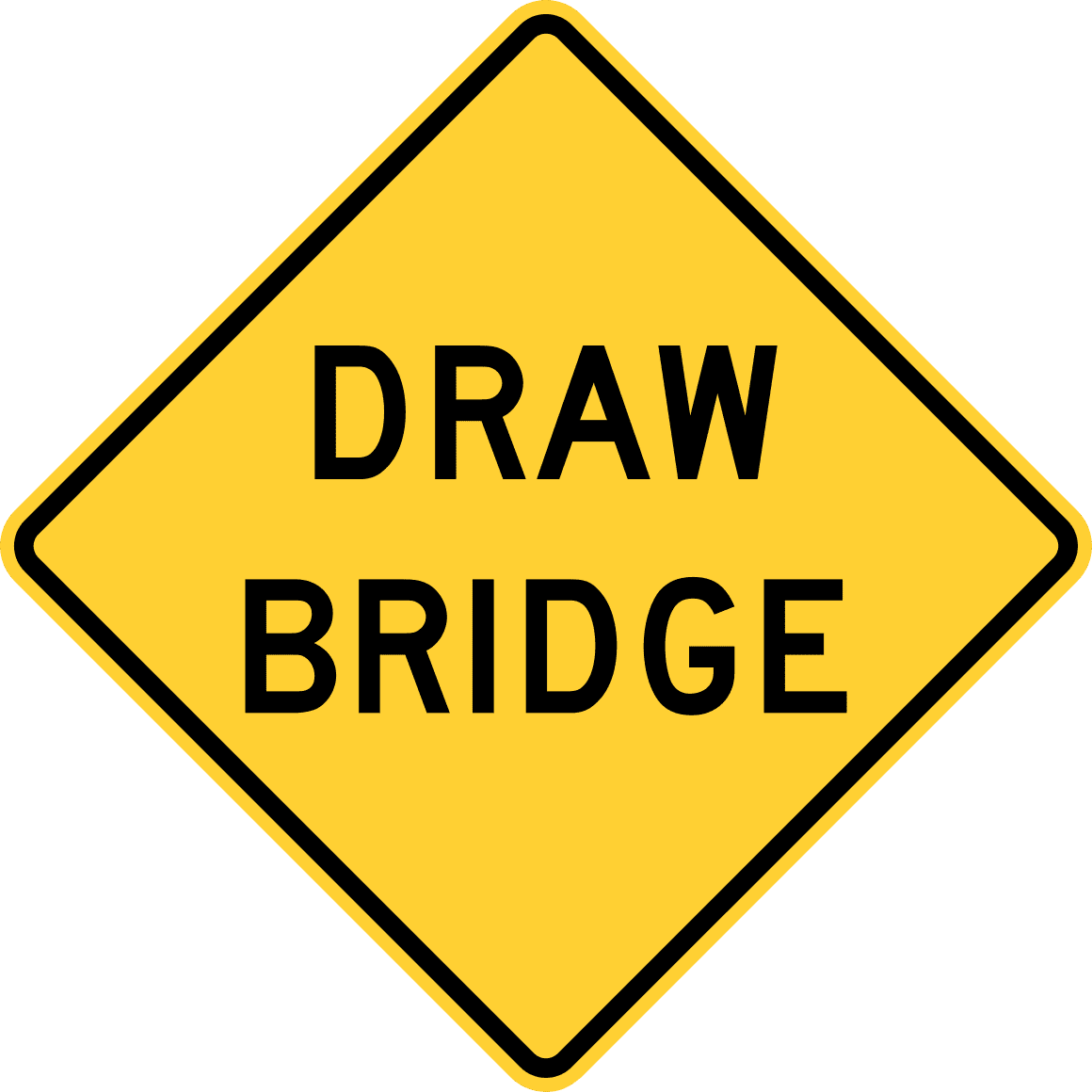 Bridge Access Program Sticker Vinyl Stickers - Draw Bridge Ahead - Safety and Warning Warehouse Signs ...
