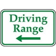 thumbnail image 1 of Vinyl Stickers - Driving Range (Left Arrow) Sign D7 - Safety and Warning Warehouse Signs Stickers - 13" x 9" - 6 Pack, 1 of 5