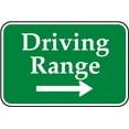 thumbnail image 1 of Vinyl Stickers - Driving Range (Right Arrow) Sign D8 - Safety and Warning Warehouse Signs Stickers - 13" x 9" - 10 Pack, 1 of 5